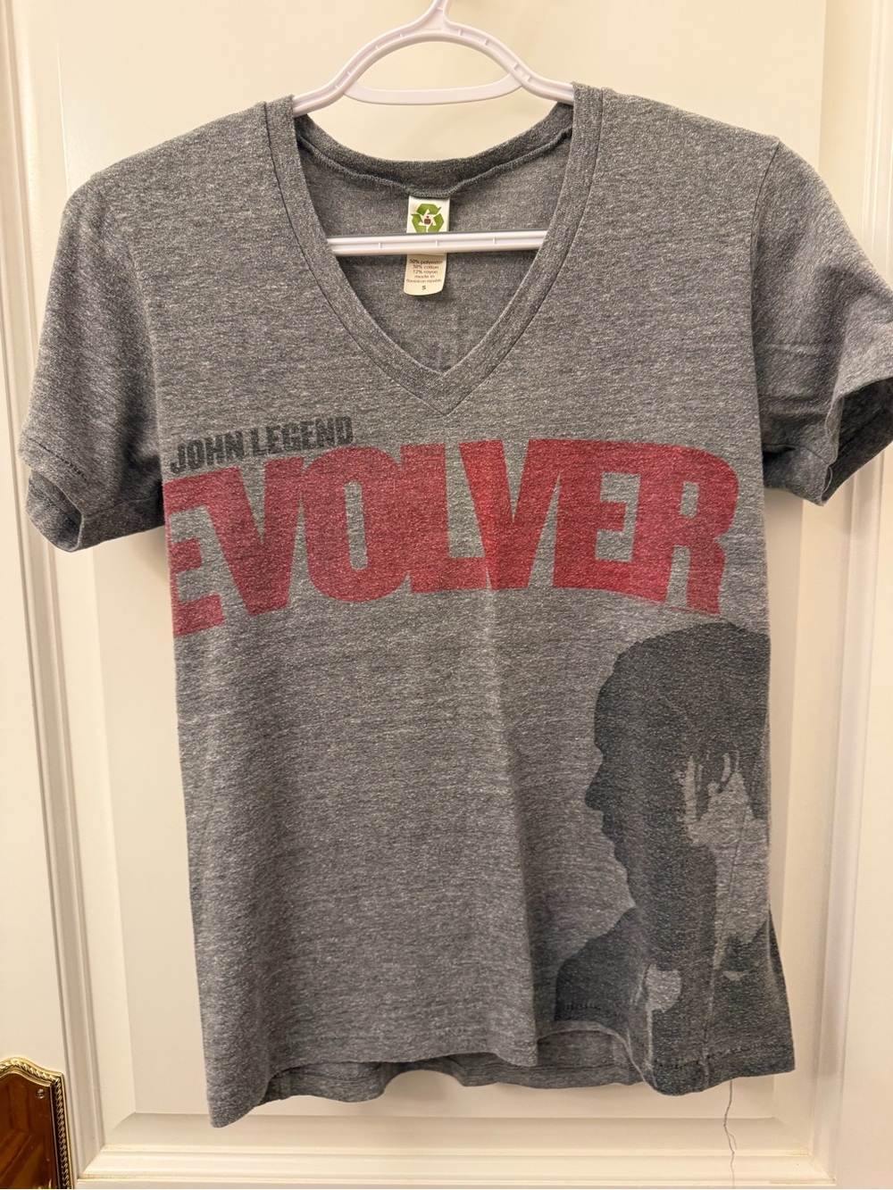 John Legend "Evolver" Graphic V-Neck Tee - Gray & Red Vintage Concert S